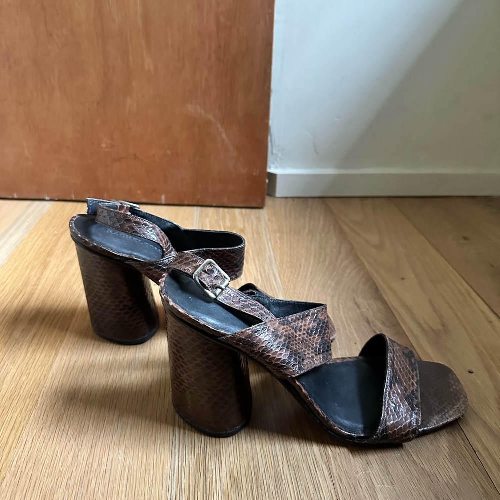 Rachel Comey Snake Embossed Block Heel Sandals size 10